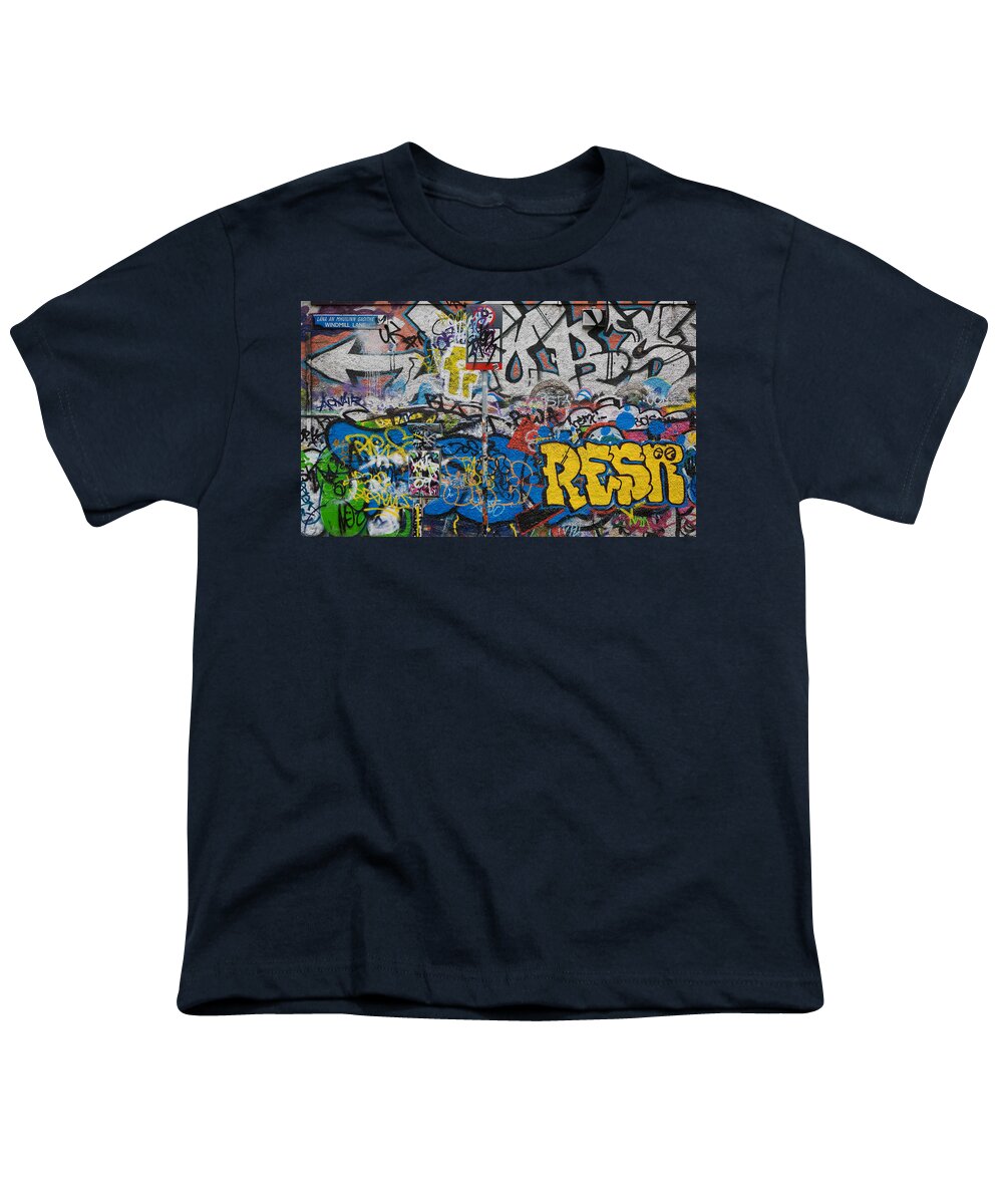 Photography Youth T-Shirt featuring the photograph Grafitti On The U2 Wall, Windmill Lane by Panoramic Images