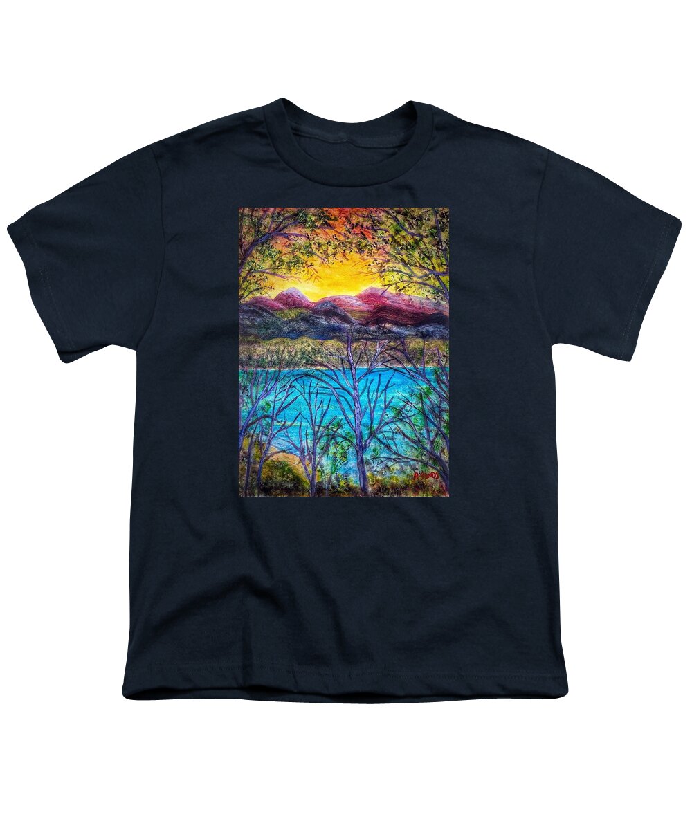 Lake Youth T-Shirt featuring the painting Hidden Lake by Anne Sands