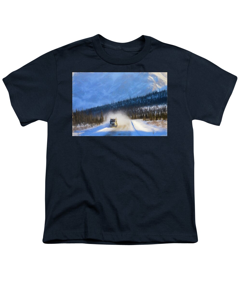 Alaska Youth T-Shirt featuring the photograph Ice Road Trucker by John Roach