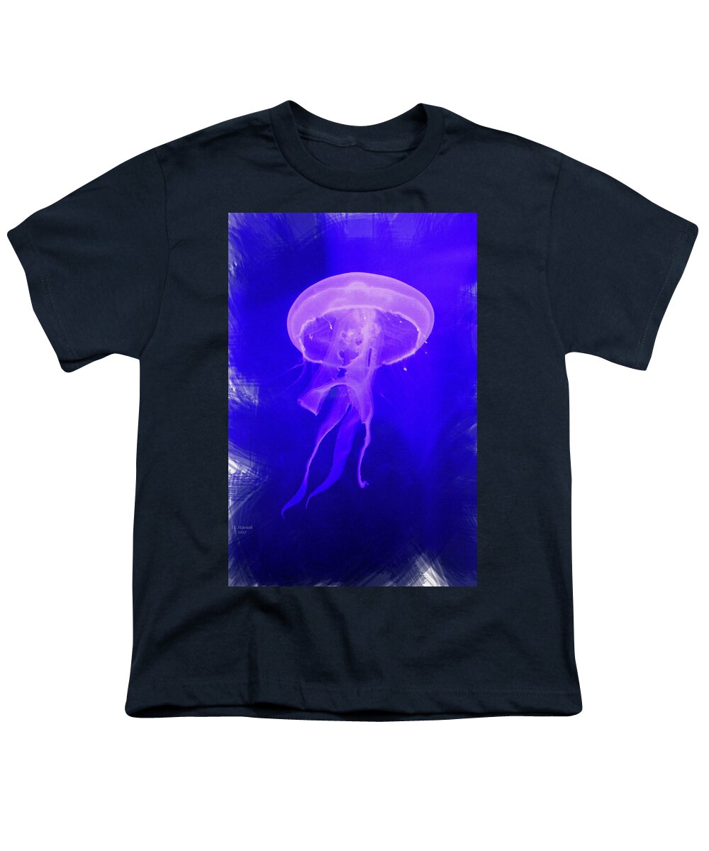 Jellyfish Youth T-Shirt featuring the digital art Jellyfish by David Stasiak