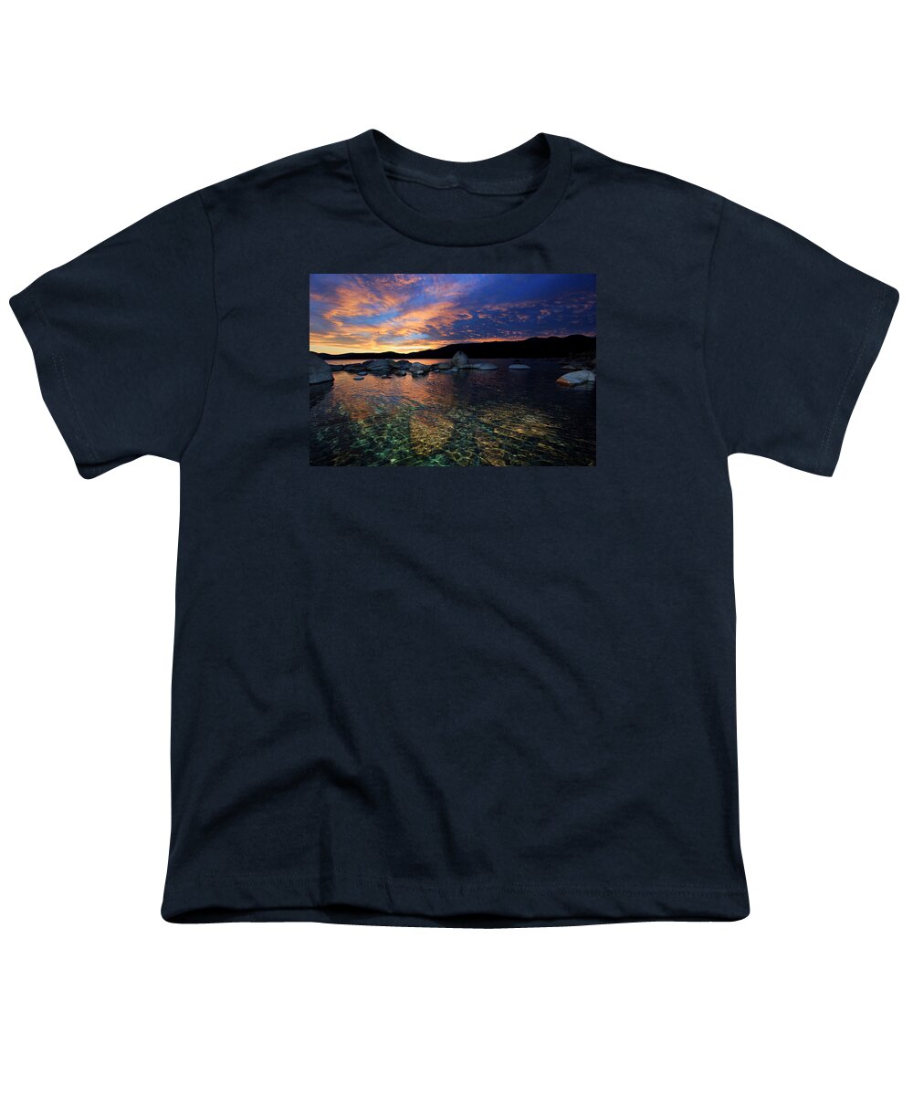 Lake Tahoe Youth T-Shirt featuring the photograph Lake Tahoe Sundown by Sean Sarsfield