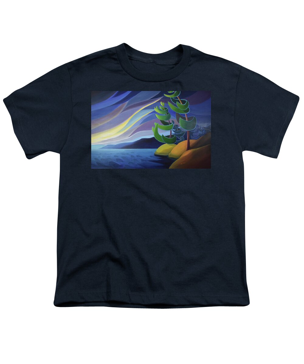 Group Of Seven Youth T-Shirt featuring the painting Last Light by Barbel Smith