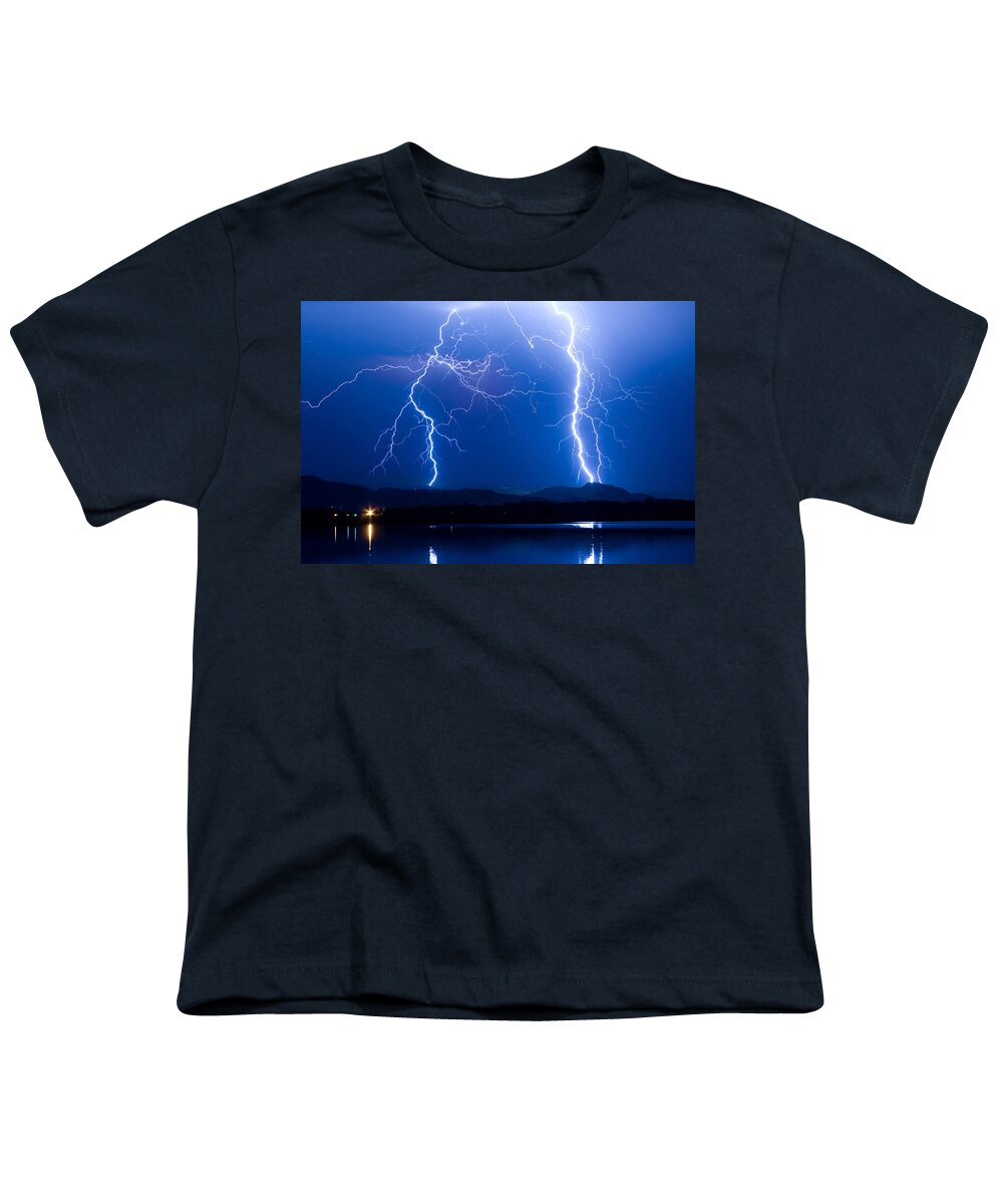 Lightning Youth T-Shirt featuring the photograph Lightning Storm 08.05.09 by James BO Insogna