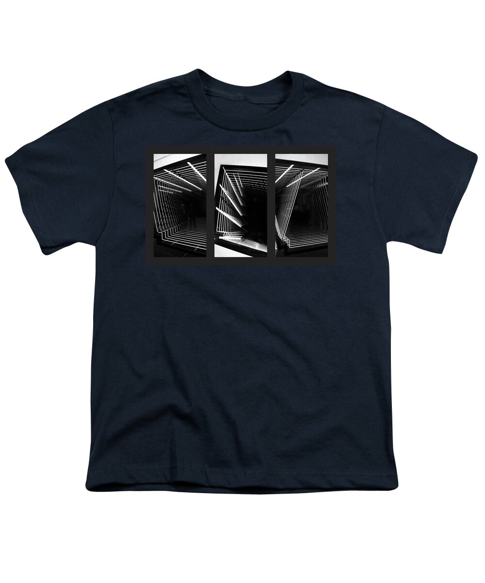 Monochrome Youth T-Shirt featuring the photograph Lines of Light Triptych by Jessica Jenney