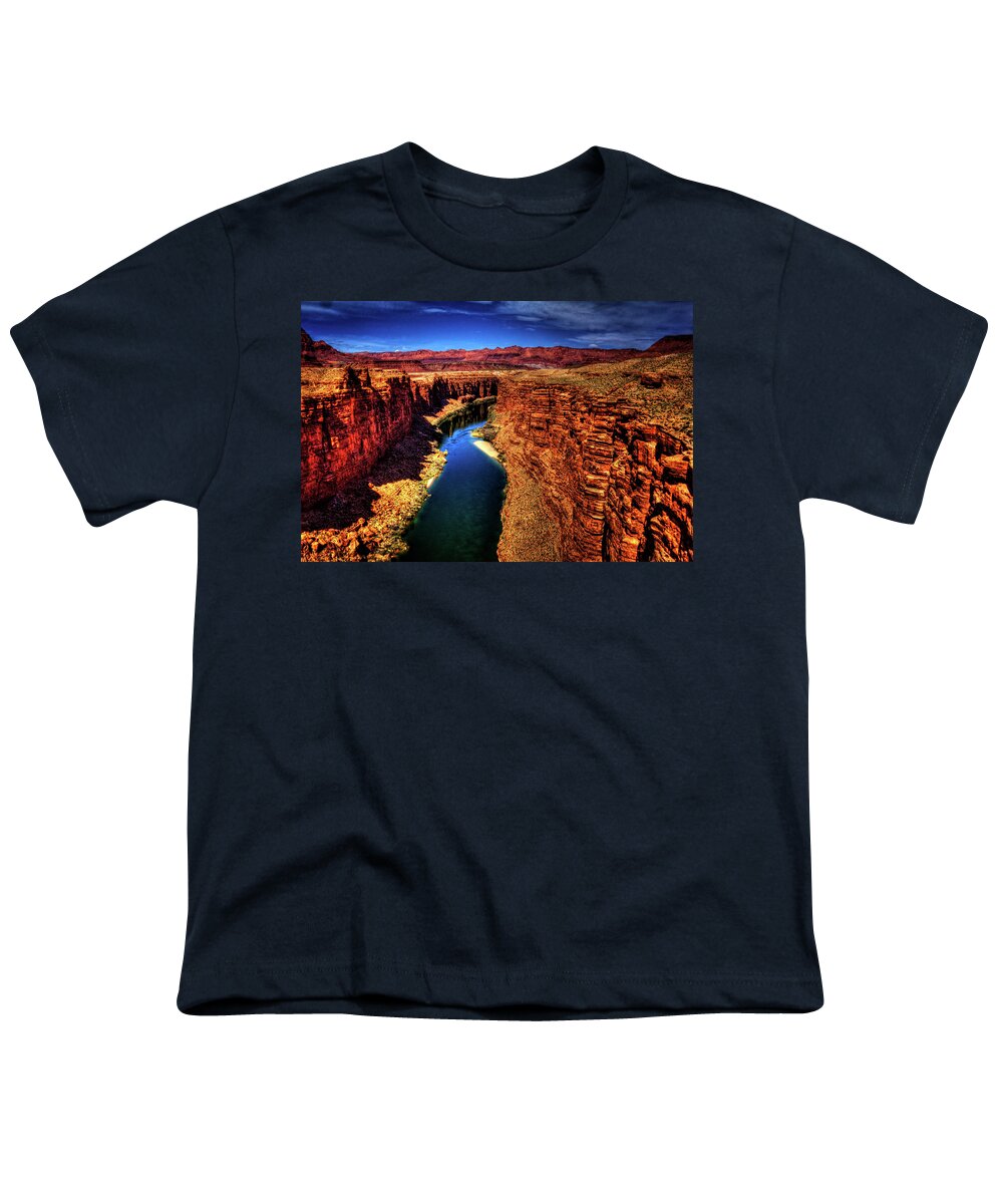 Arizona Youth T-Shirt featuring the photograph Marble Canyon from the Navajo Bridge by Roger Passman