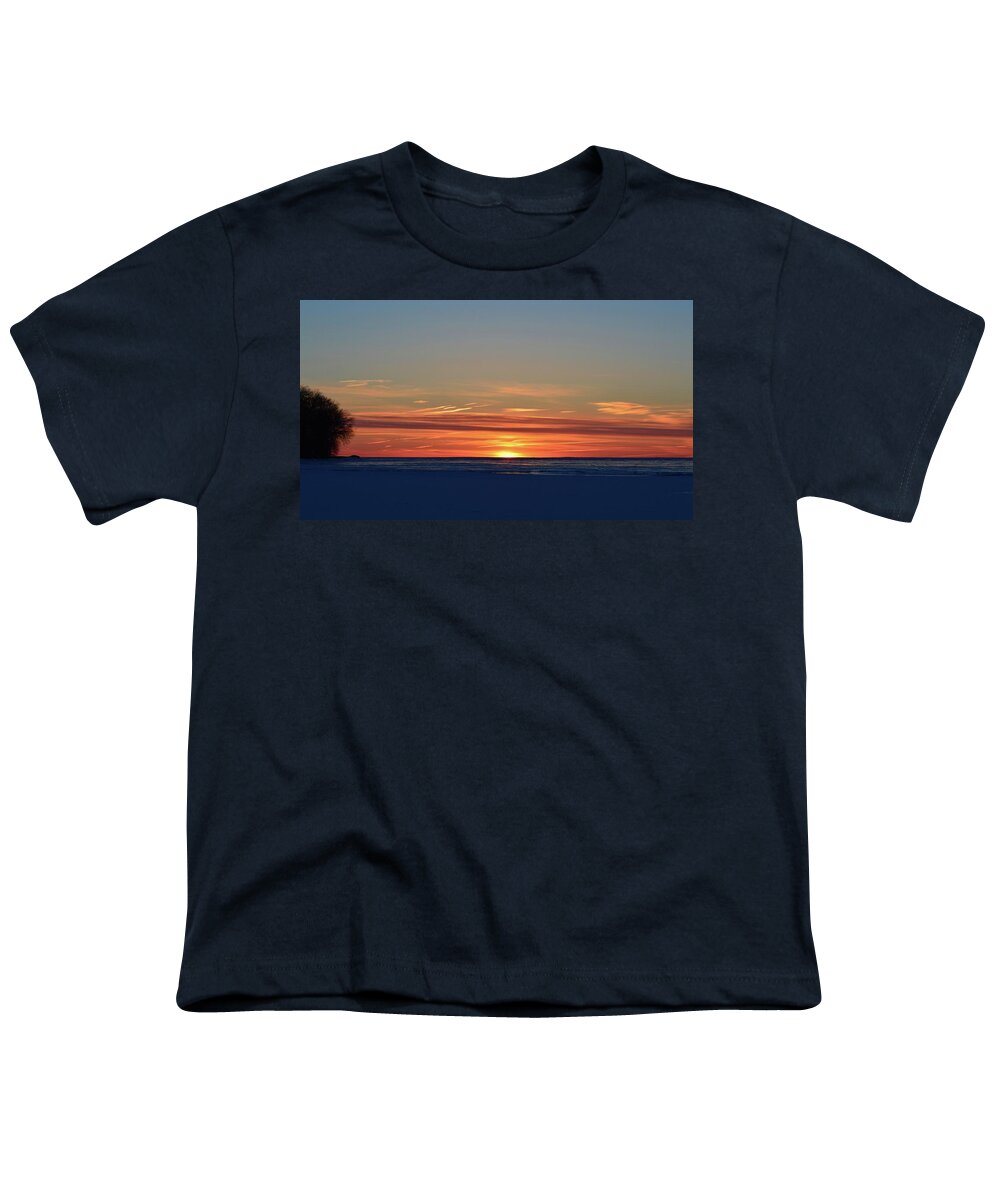 Abstract Youth T-Shirt featuring the photograph March 16-2017 Sunrise Moment Two by Lyle Crump