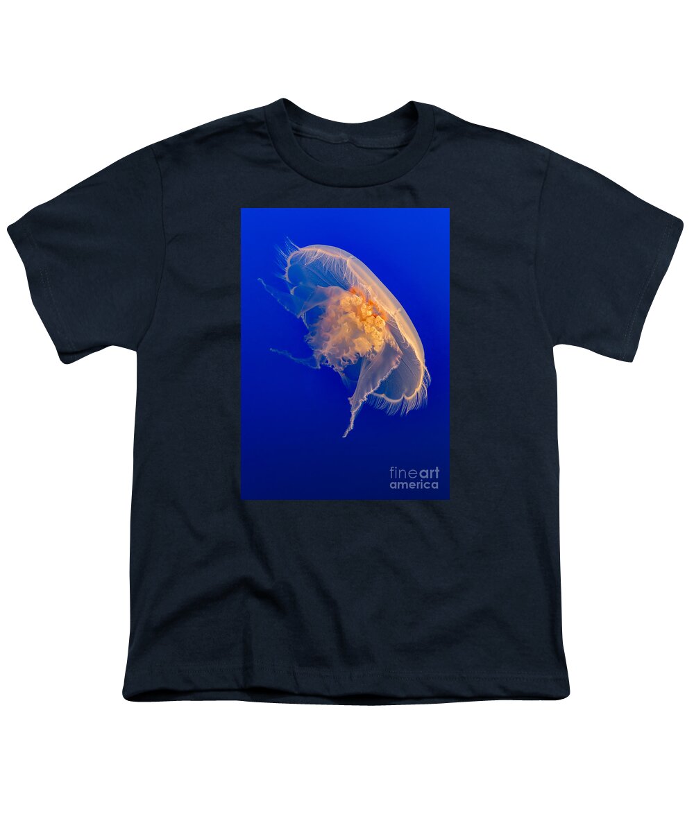 Jellyfish Youth T-Shirt featuring the photograph Moon Jellyfish by Jerry Fornarotto