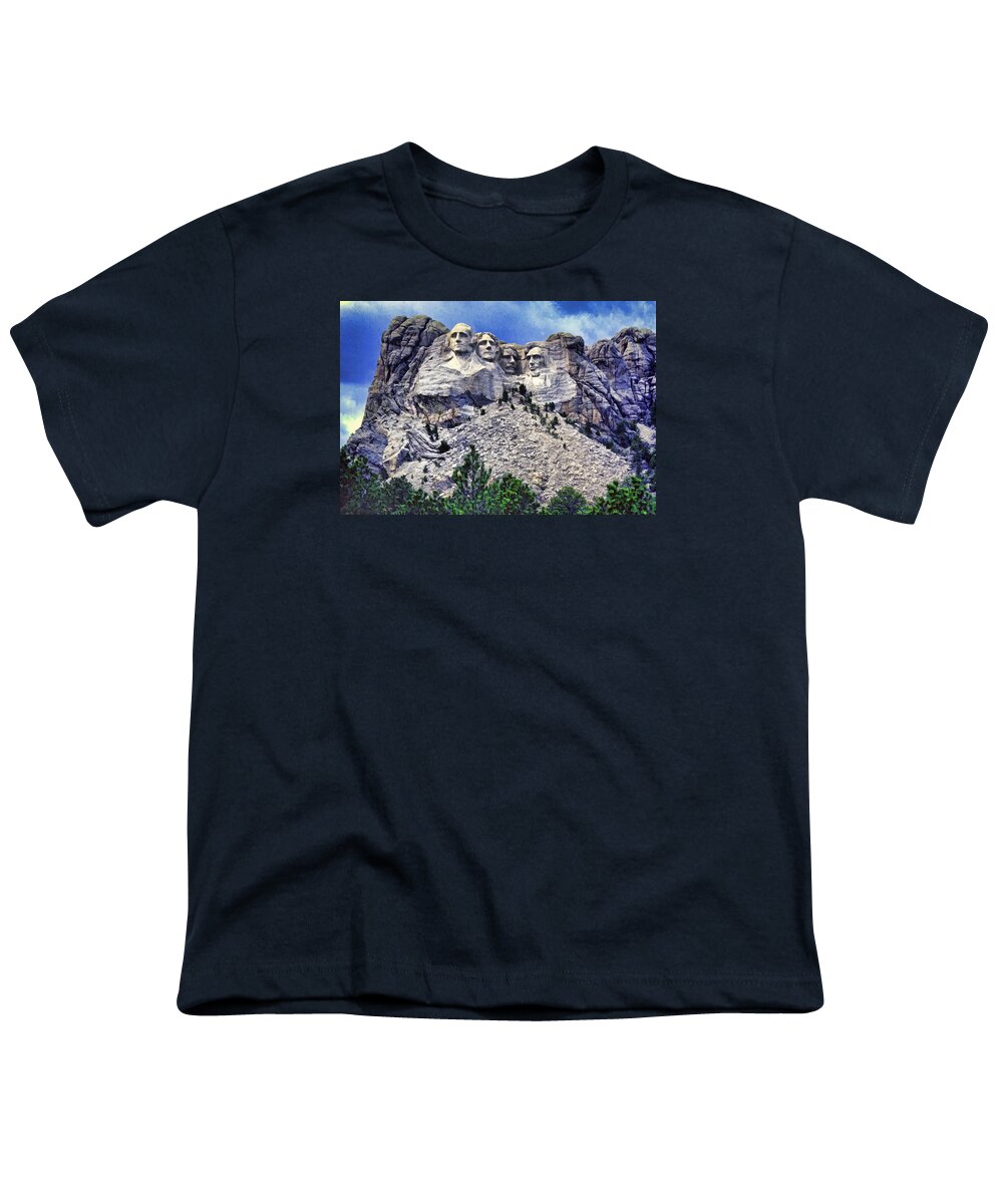 United States Of America Youth T-Shirt featuring the photograph Mount Rushmore by Dennis Cox