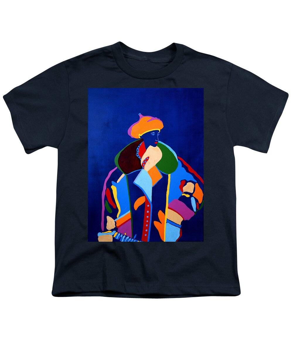 Woman Youth T-Shirt featuring the painting Night Glow by Adele Bower