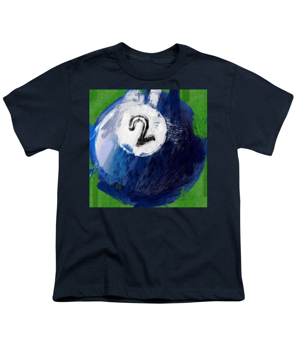 Two Youth T-Shirt featuring the photograph Number Two Billiards Ball Abstract by David G Paul
