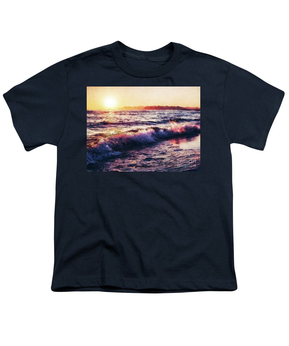 Digital Art Youth T-Shirt featuring the digital art Ocean Landscape Sunrise by Phil Perkins