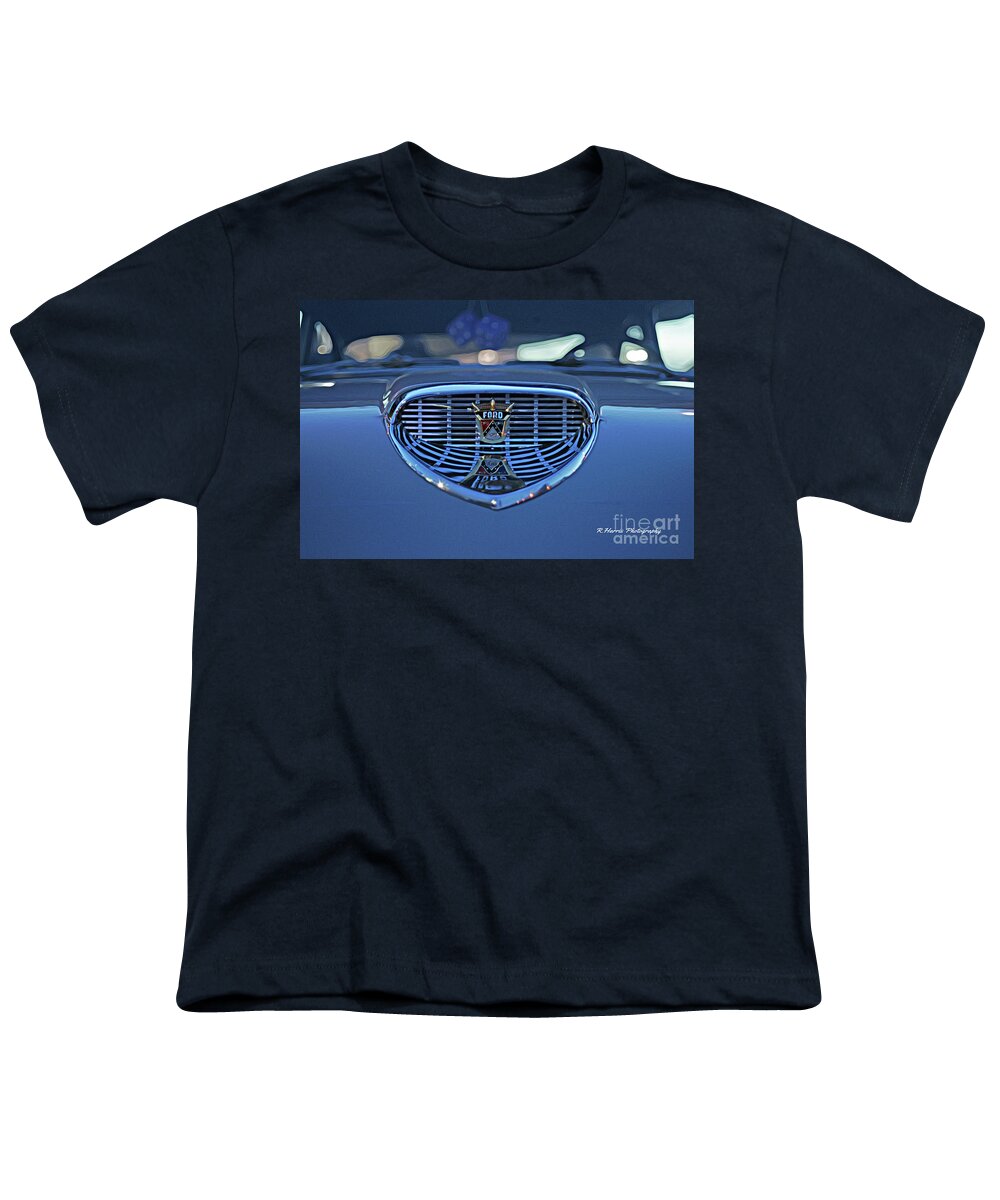 Cars Youth T-Shirt featuring the photograph Old Ford Hood Scoop by Randy Harris