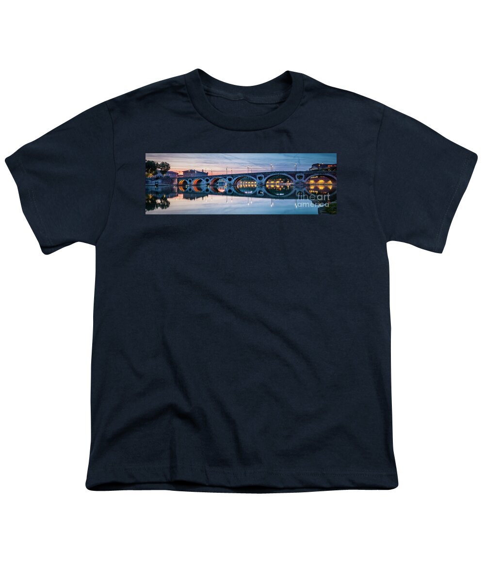 Pont Neuf Youth T-Shirt featuring the photograph Panorama of Pont Neuf in Toulouse by Elena Elisseeva