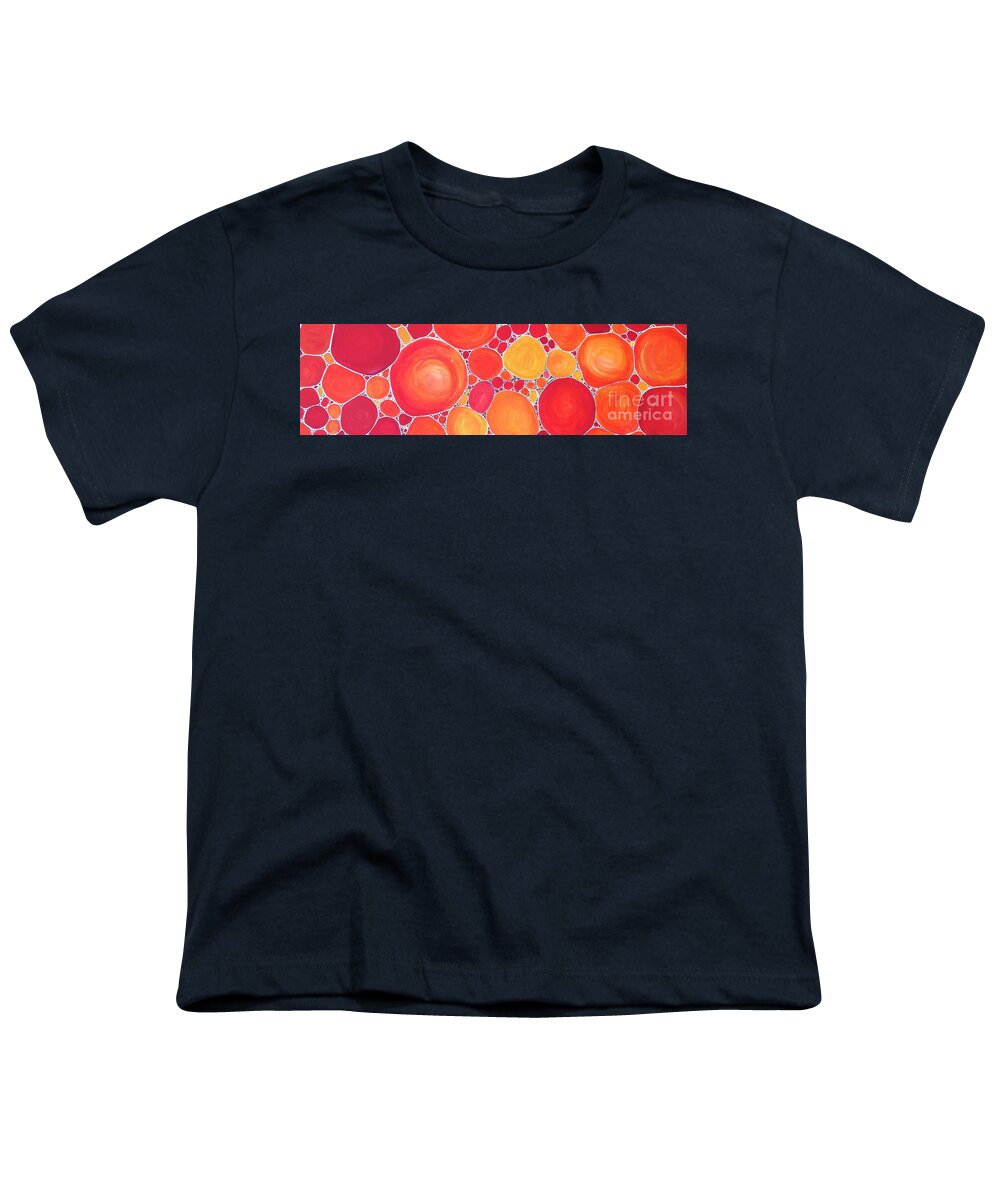 Orange Pebbles Youth T-Shirt featuring the painting Pebbles at Sunset by Karen Jane Jones