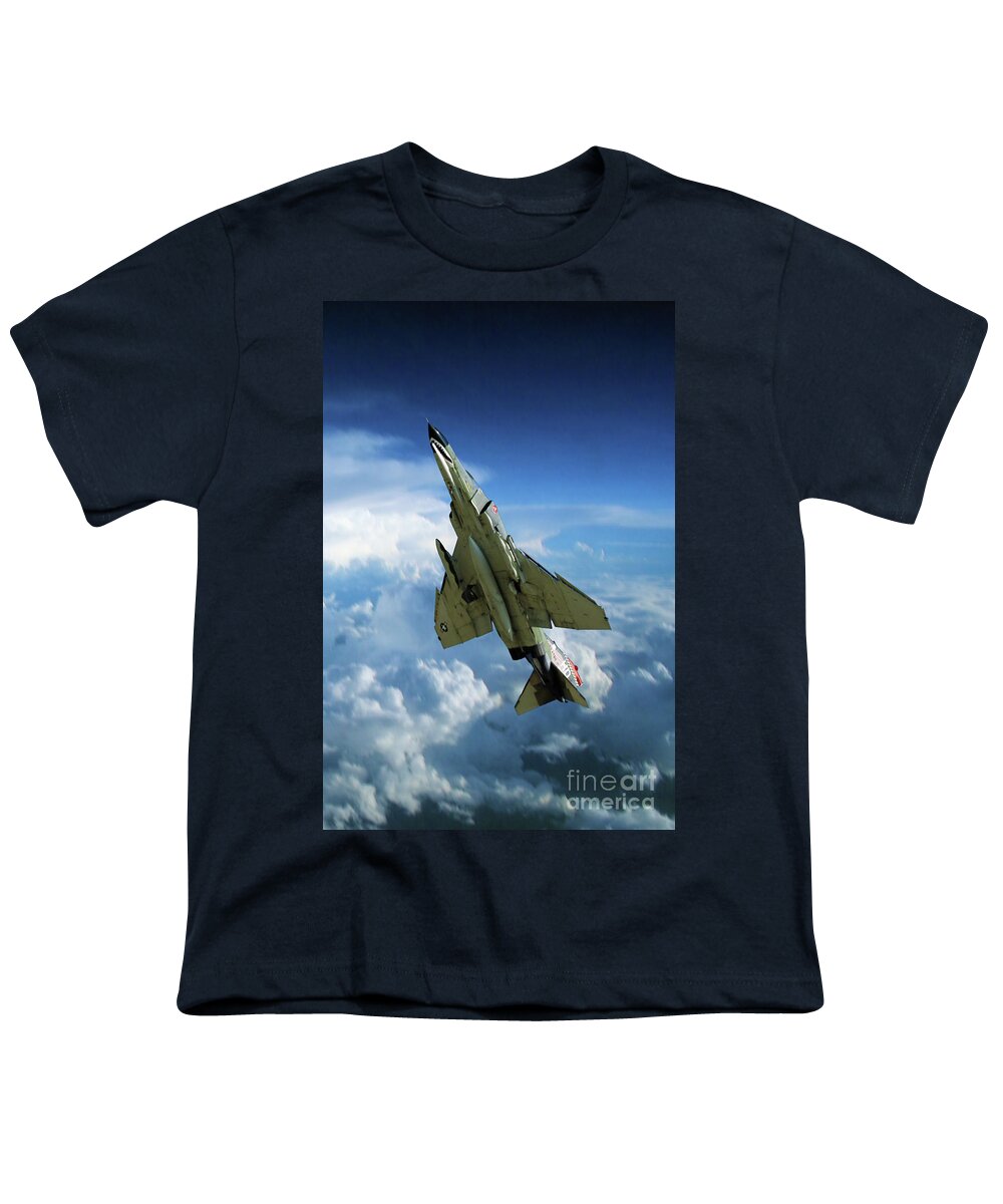 F-4 Youth T-Shirt featuring the digital art Phantom Power Out by Airpower Art