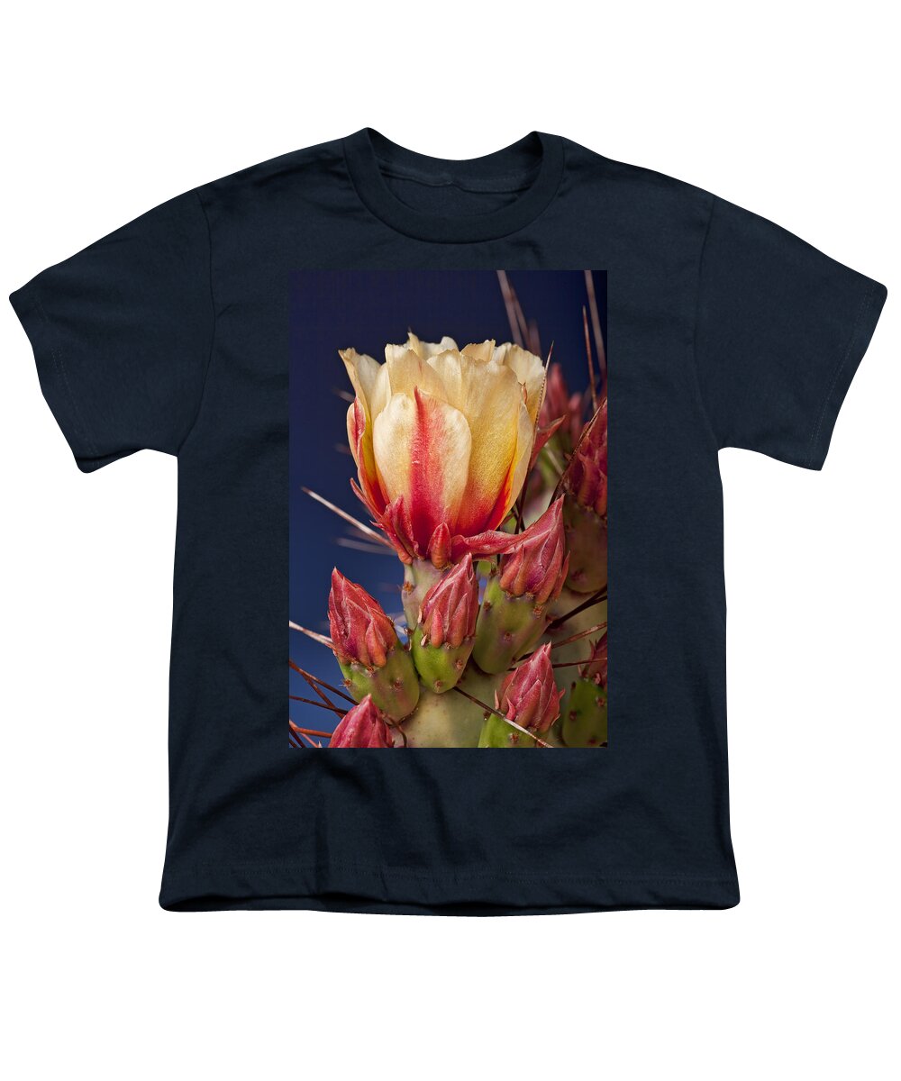 Prickly Pear Youth T-Shirt featuring the photograph Prickly Pear Flower by Kelley King