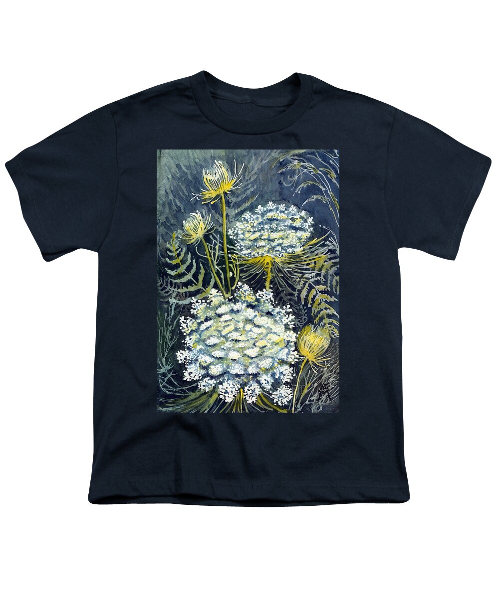 Wildflowers Youth T-Shirt featuring the painting Queen Anne's Lace by Katherine Miller
