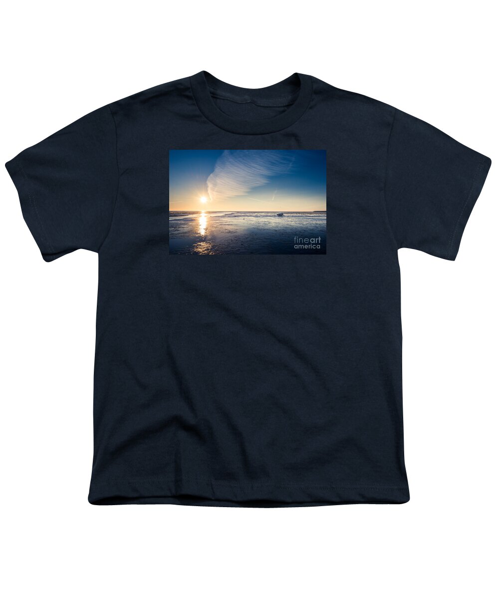 De Cocksdorp Youth T-Shirt featuring the photograph resting at the Watten Sea by Hannes Cmarits