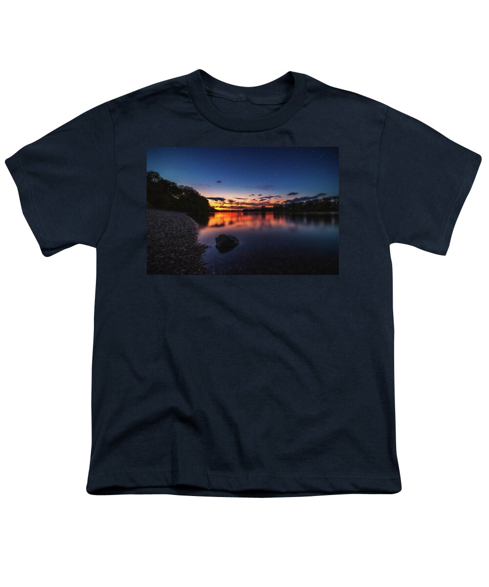 Rhine Youth T-Shirt featuring the photograph Rhine at Night by Marc Braner