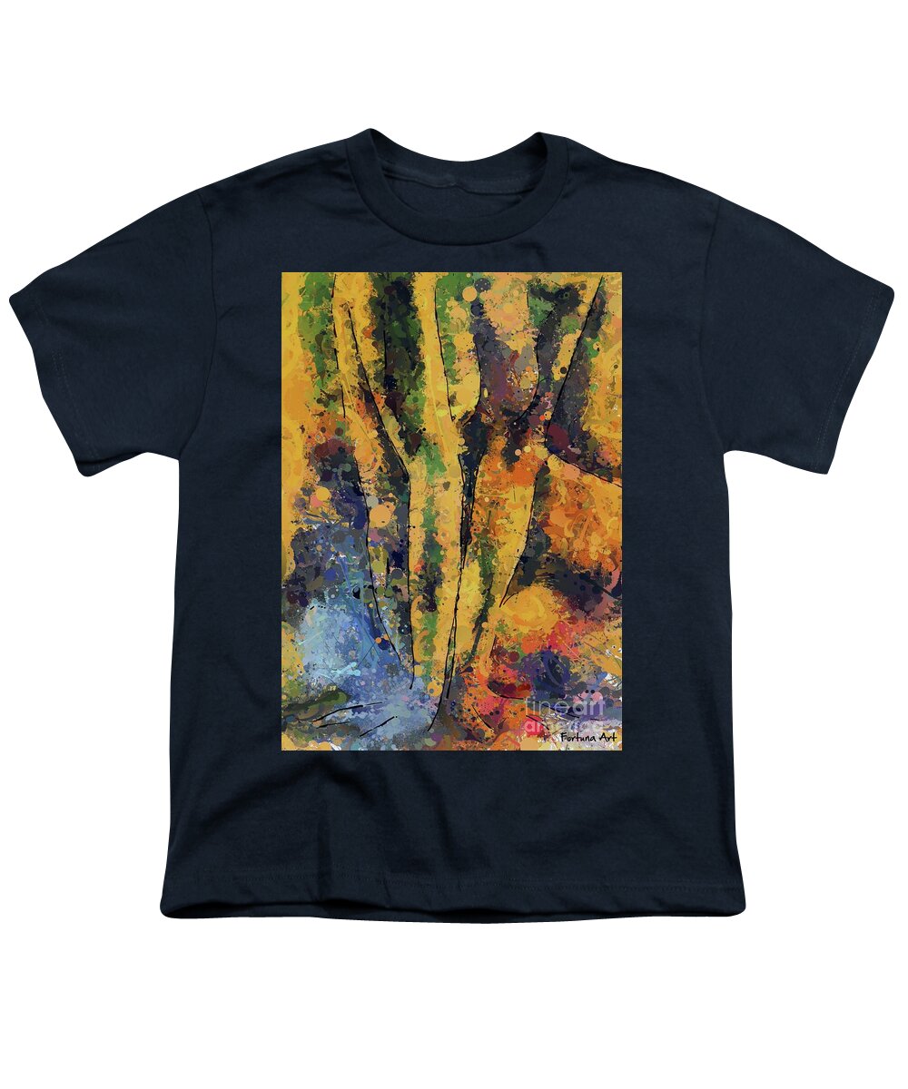Abstract Youth T-Shirt featuring the digital art Seated Mary by Dragica Micki Fortuna