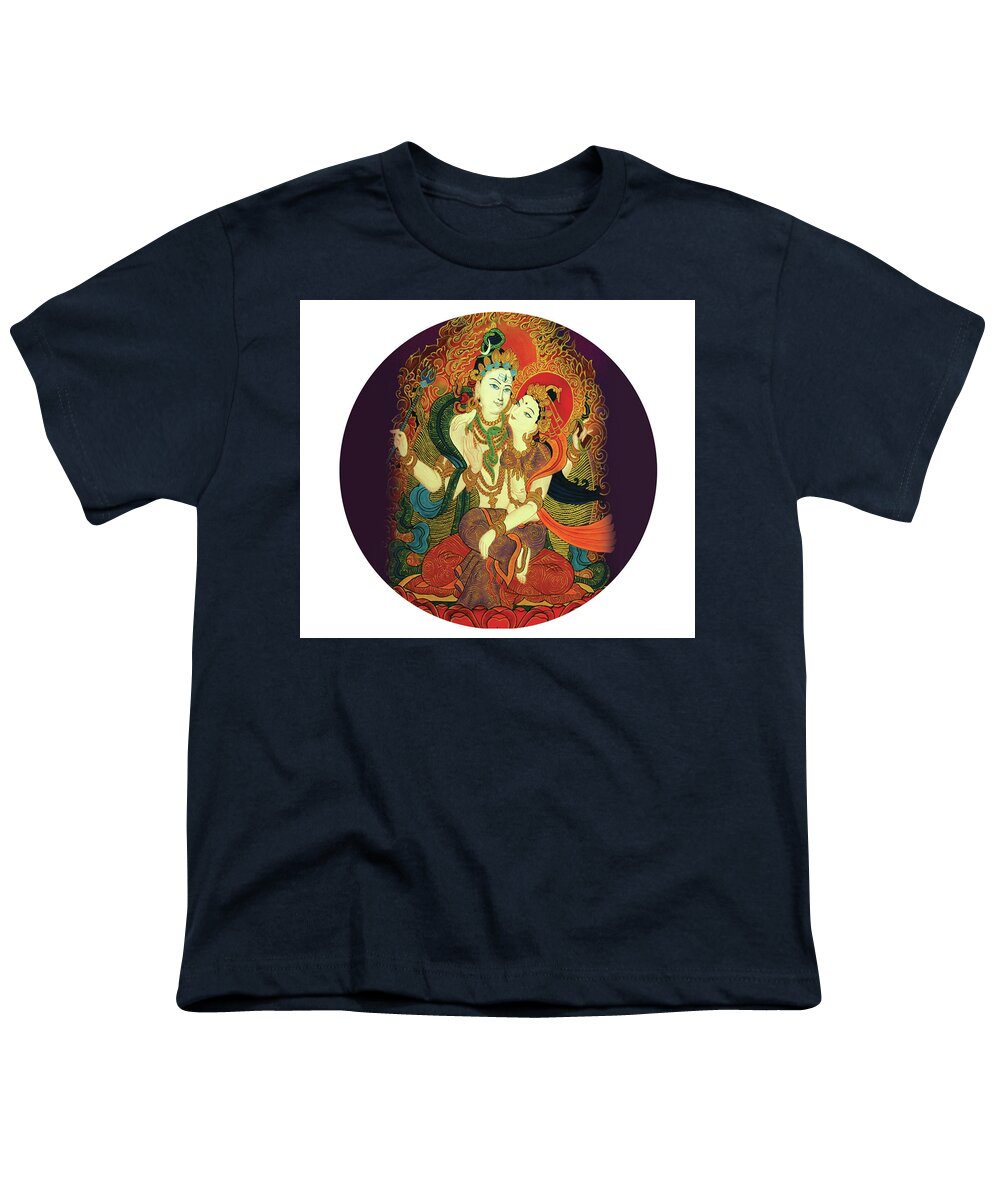 Shiva Youth T-Shirt featuring the painting Shiva Shakti by Guruji Aruneshvar Paris Art Curator Katrin Suter