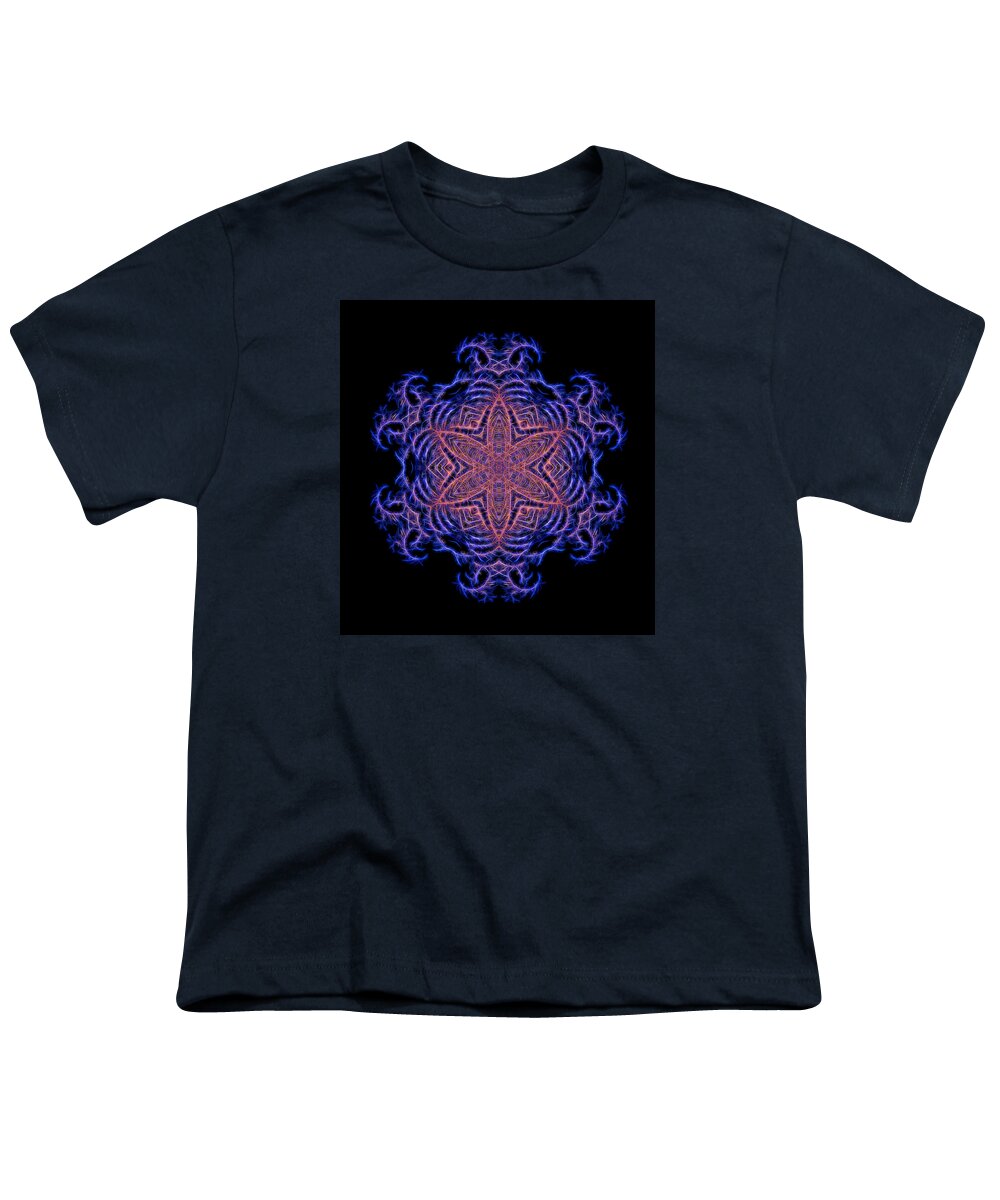 Snowflake Youth T-Shirt featuring the digital art Snowflake design 1 by Lilia S