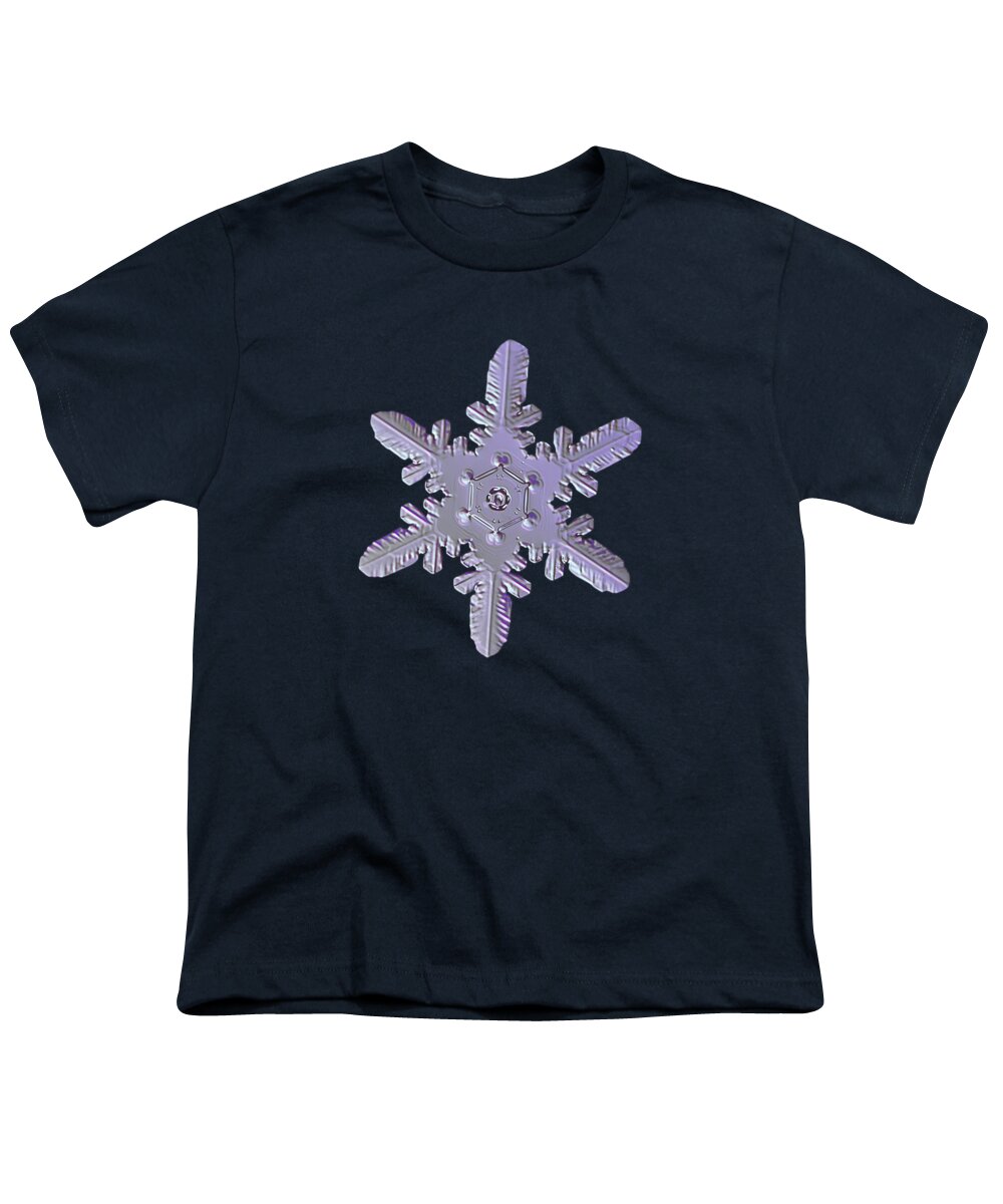 Day Youth T-Shirt featuring the photograph Snowflake photo - Heart-powered star by Alexey Kljatov