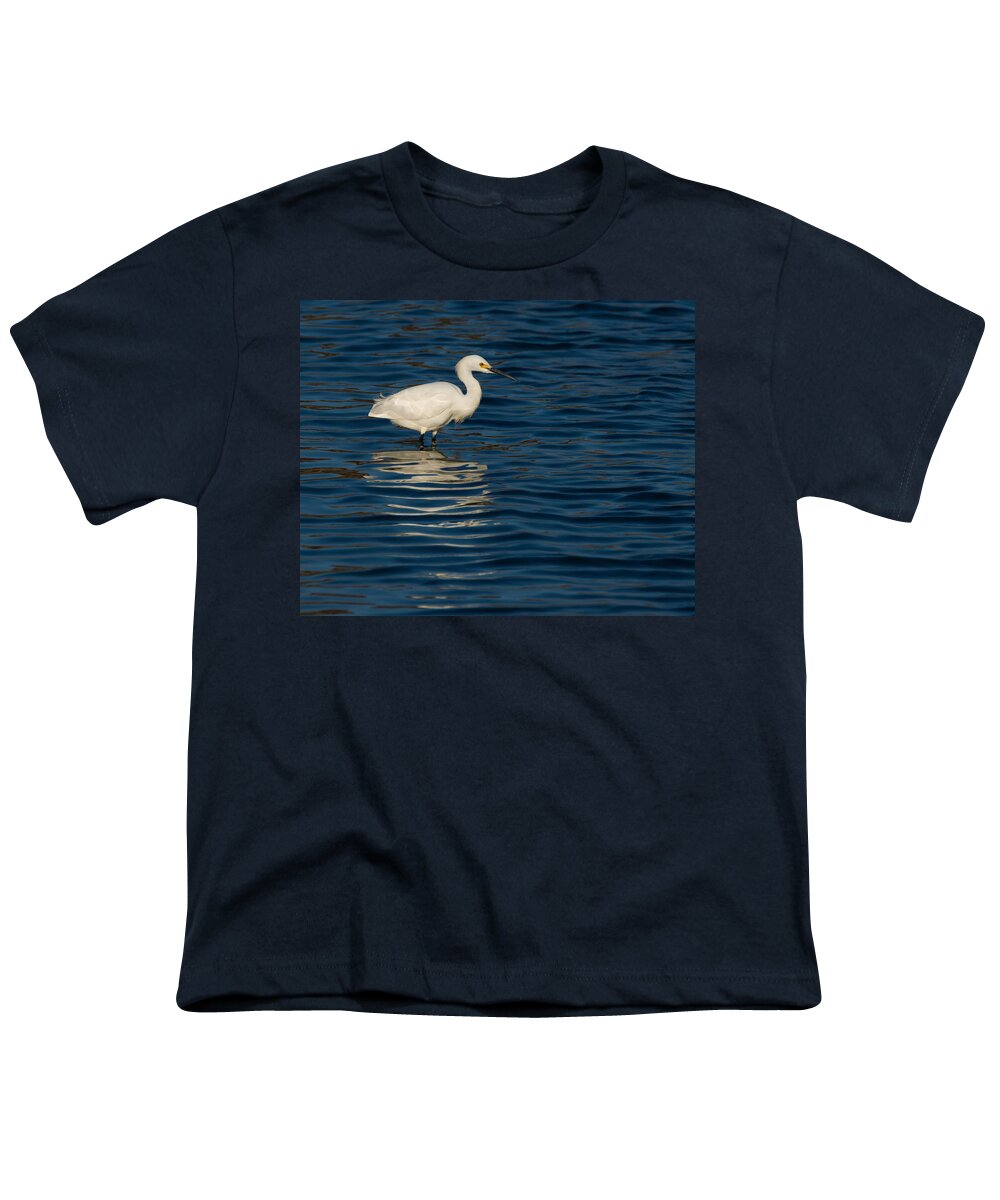 Birds Youth T-Shirt featuring the photograph Snowy Reflections by Ernest Echols