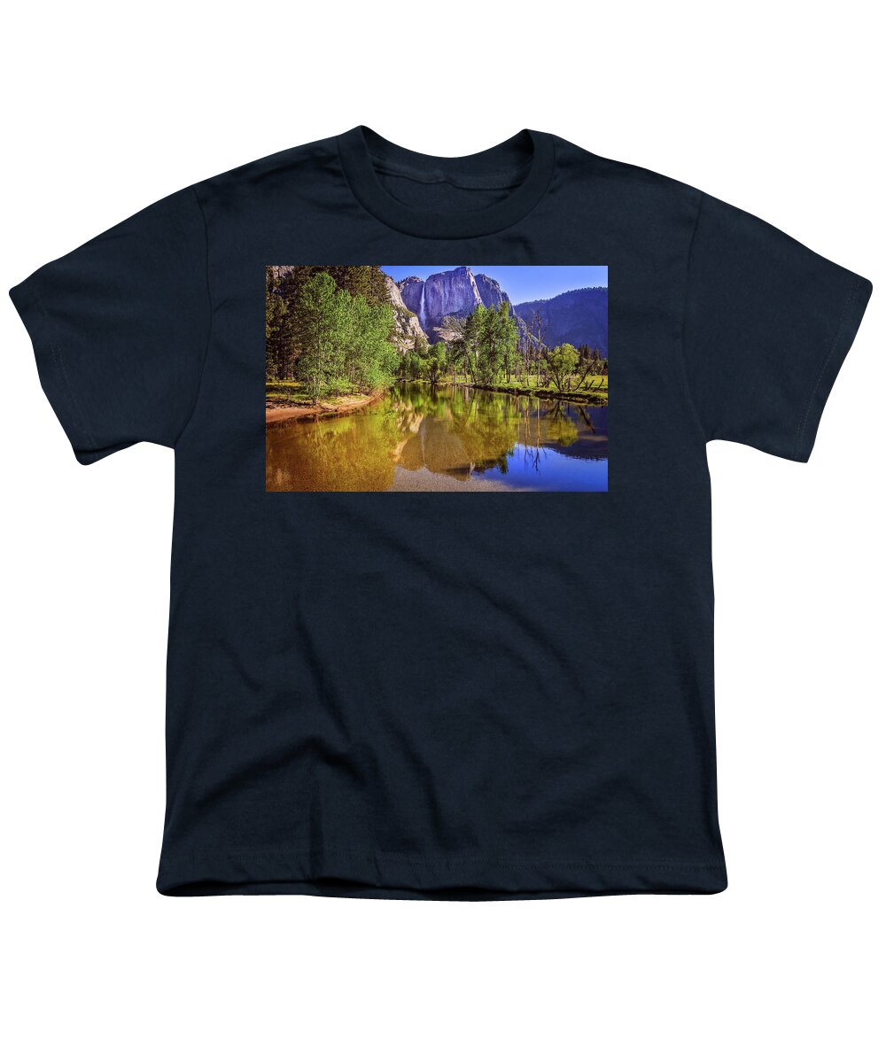 Yosemite Youth T-Shirt featuring the photograph Spring Reflections of Yosemite Falls by Lynn Bauer