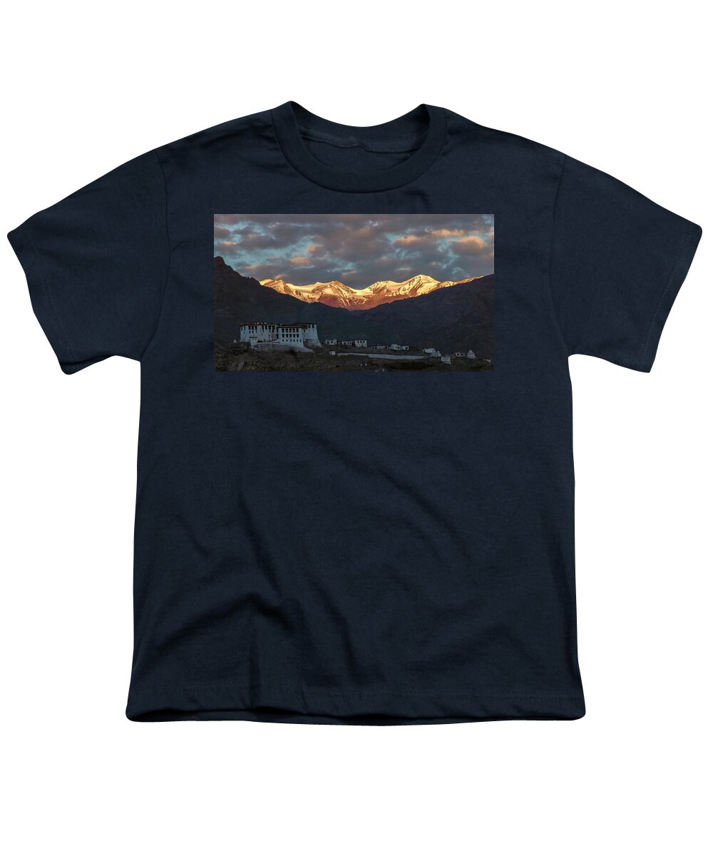 Ladakh Youth T-Shirt featuring the photograph Stok range at dawn, Stok, 2004 by Hitendra SINKAR