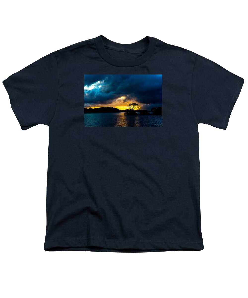 Sunset Youth T-Shirt featuring the photograph Sunset at Lough Leane in Killarney National Park in Ireland by Andreas Berthold