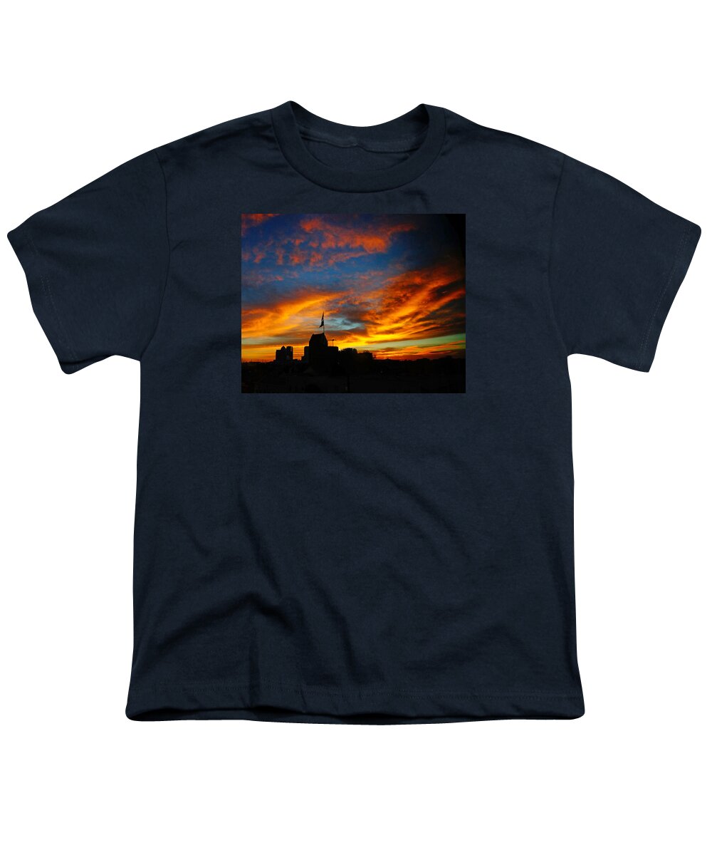 City Youth T-Shirt featuring the photograph Sunset Ybor City Tampa Florida by Lawrence S Richardson Jr