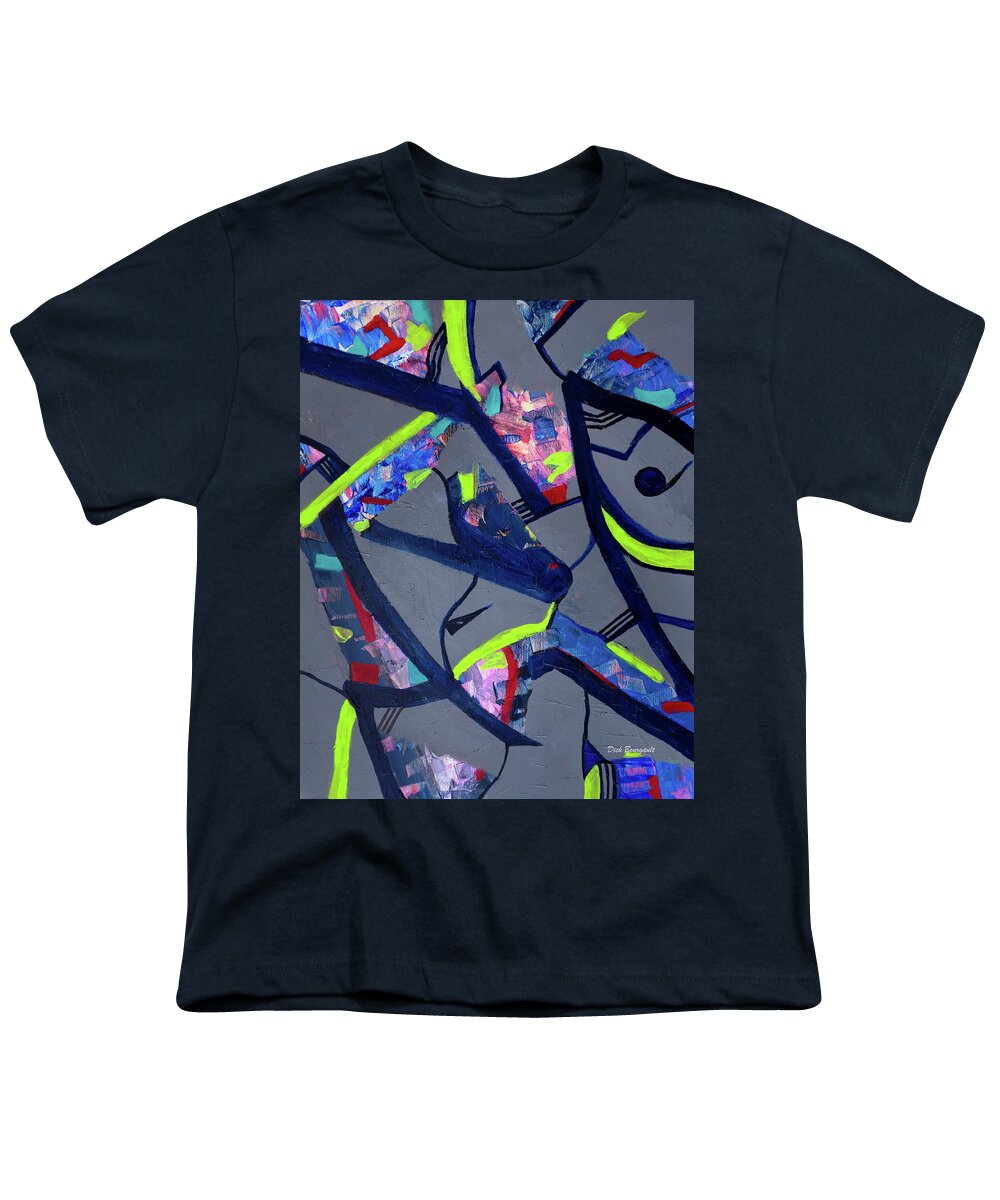 Abstract Youth T-Shirt featuring the painting Symbolisms 2 by Dick Bourgault