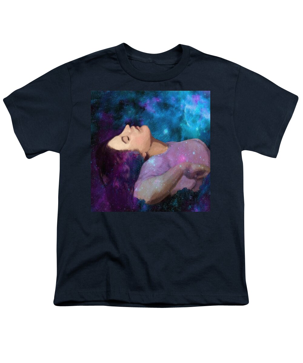 Dream Youth T-Shirt featuring the painting The Dreamer by Portraits By NC