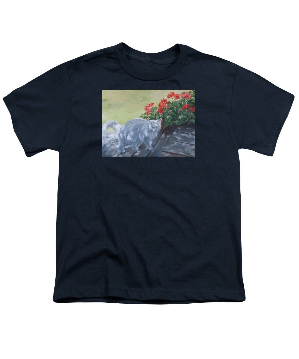 Cat Youth T-Shirt featuring the painting A Feral Cloud by Connie Schaertl