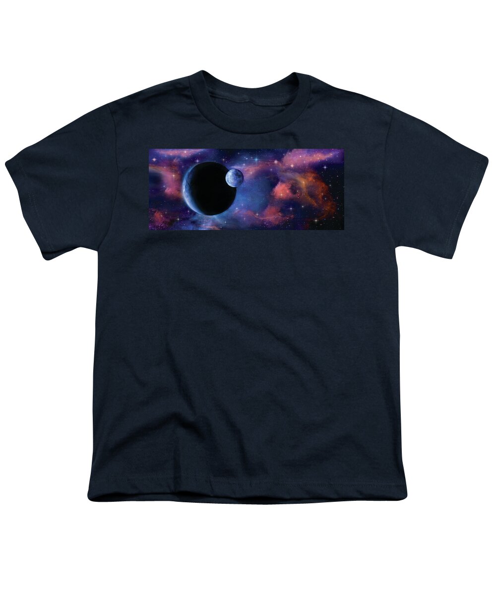 Space Planets Stars Solar Systems Youth T-Shirt featuring the digital art The FINAL JOURNEY by Murry Whiteman