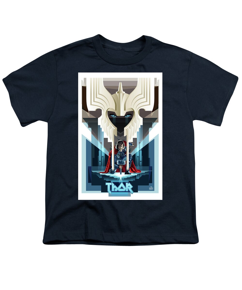 Modern Comic Designs Youth T-Shirt featuring the digital art THOR Concept by Garth Glazier