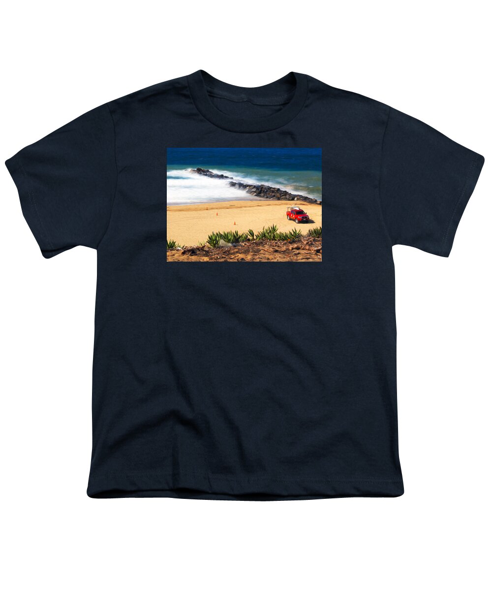 Torrance Beach Youth T-Shirt featuring the photograph Topaz St Jetty Redondo Beach by Joe Schofield