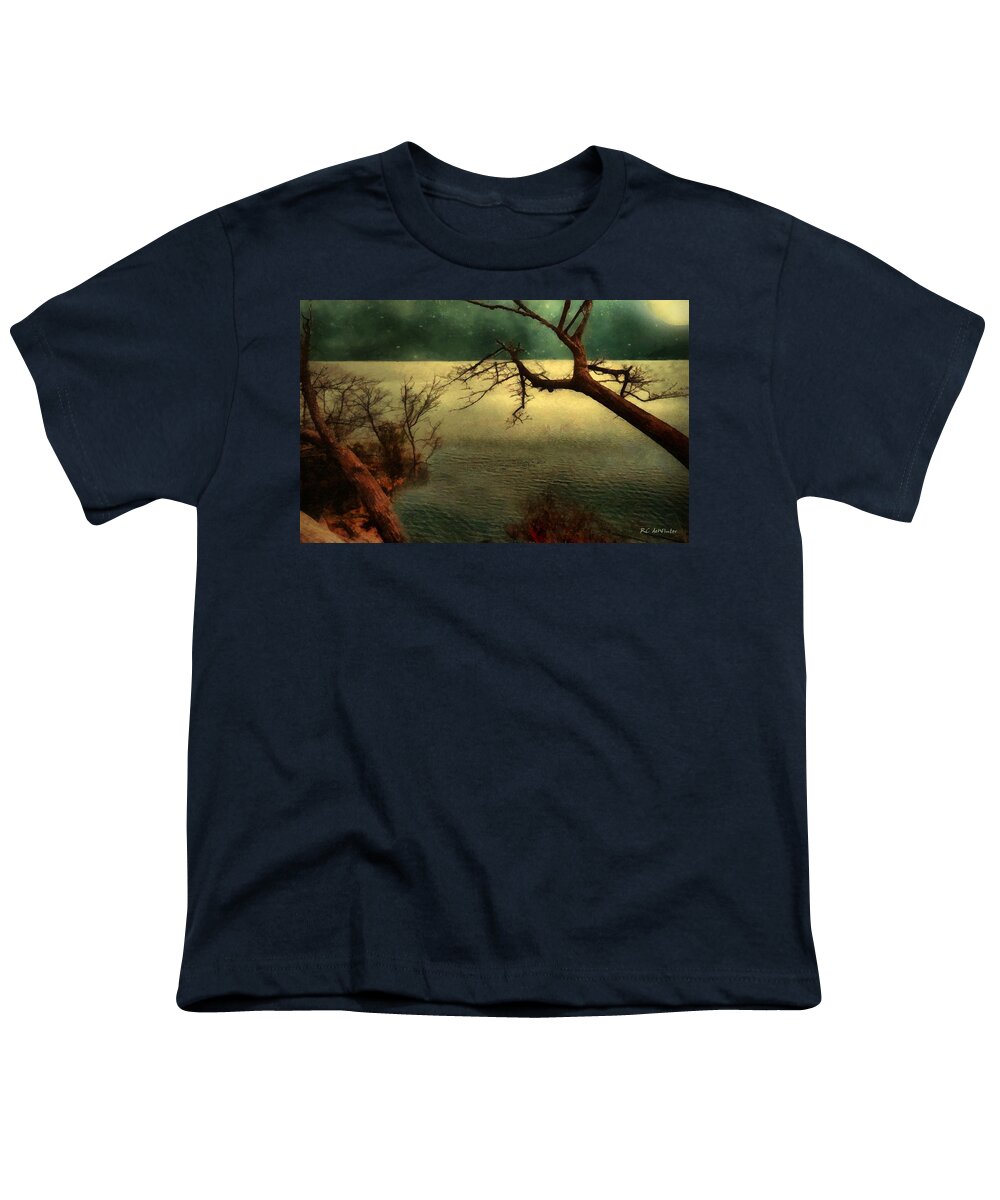 Landscape Youth T-Shirt featuring the painting Tranquillity Bay by RC DeWinter