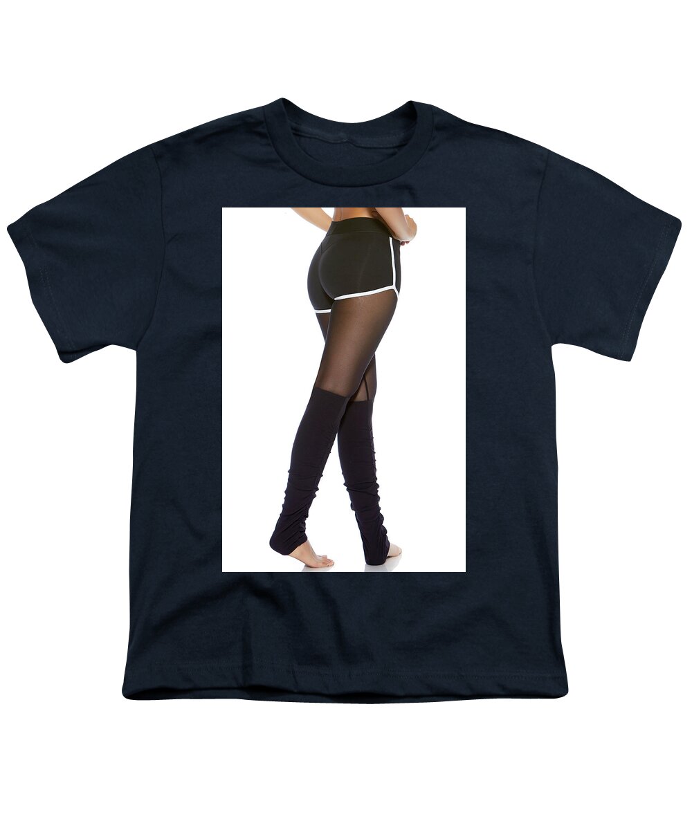 Workout Leggings Youth T-Shirt by Bombshell Sportswear - Pixels