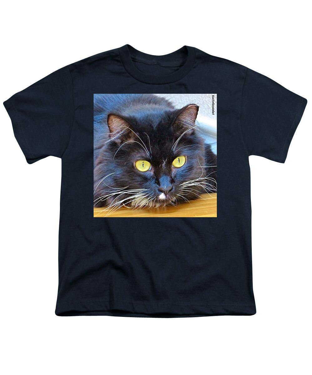 Catstagram Youth T-Shirt featuring the photograph Ziggy The #tuxedocat Wishes You A Very by Austin Tuxedo Cat