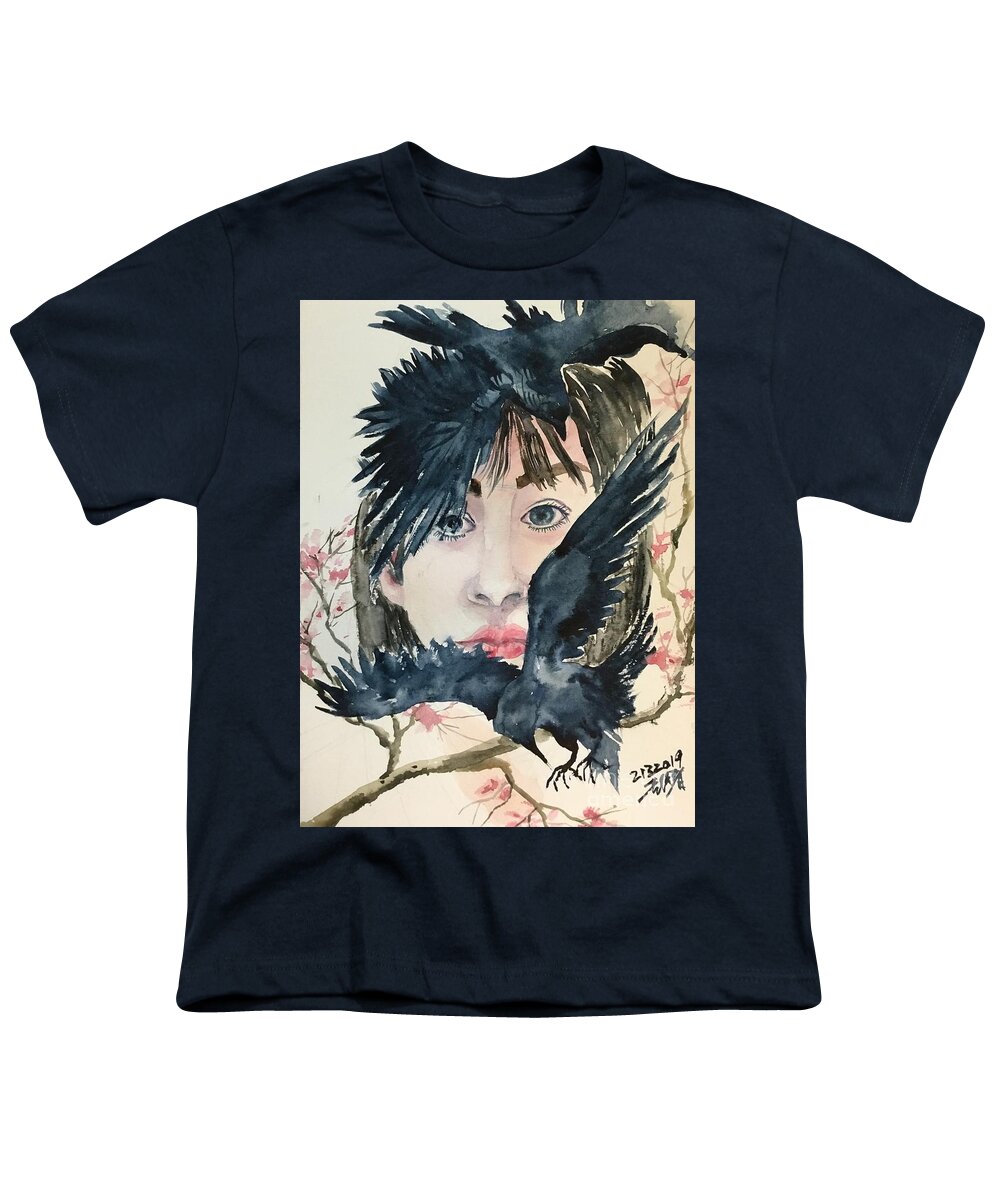 1102019 Youth T-Shirt featuring the painting 1102019 by Han in Huang wong