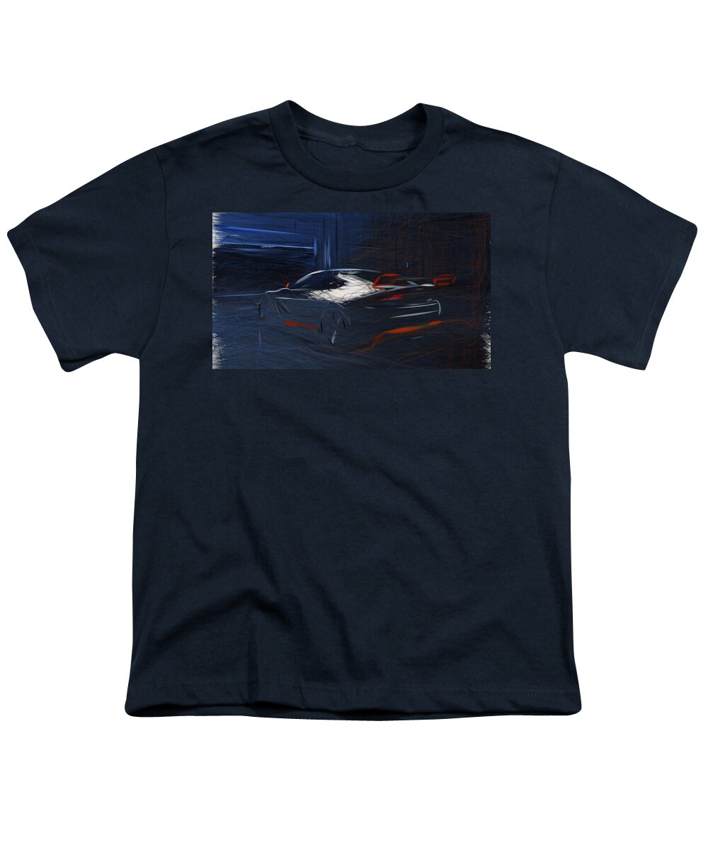Aston Youth T-Shirt featuring the digital art Aston Martin Vantage GT12 Drawing #7 by CarsToon Concept