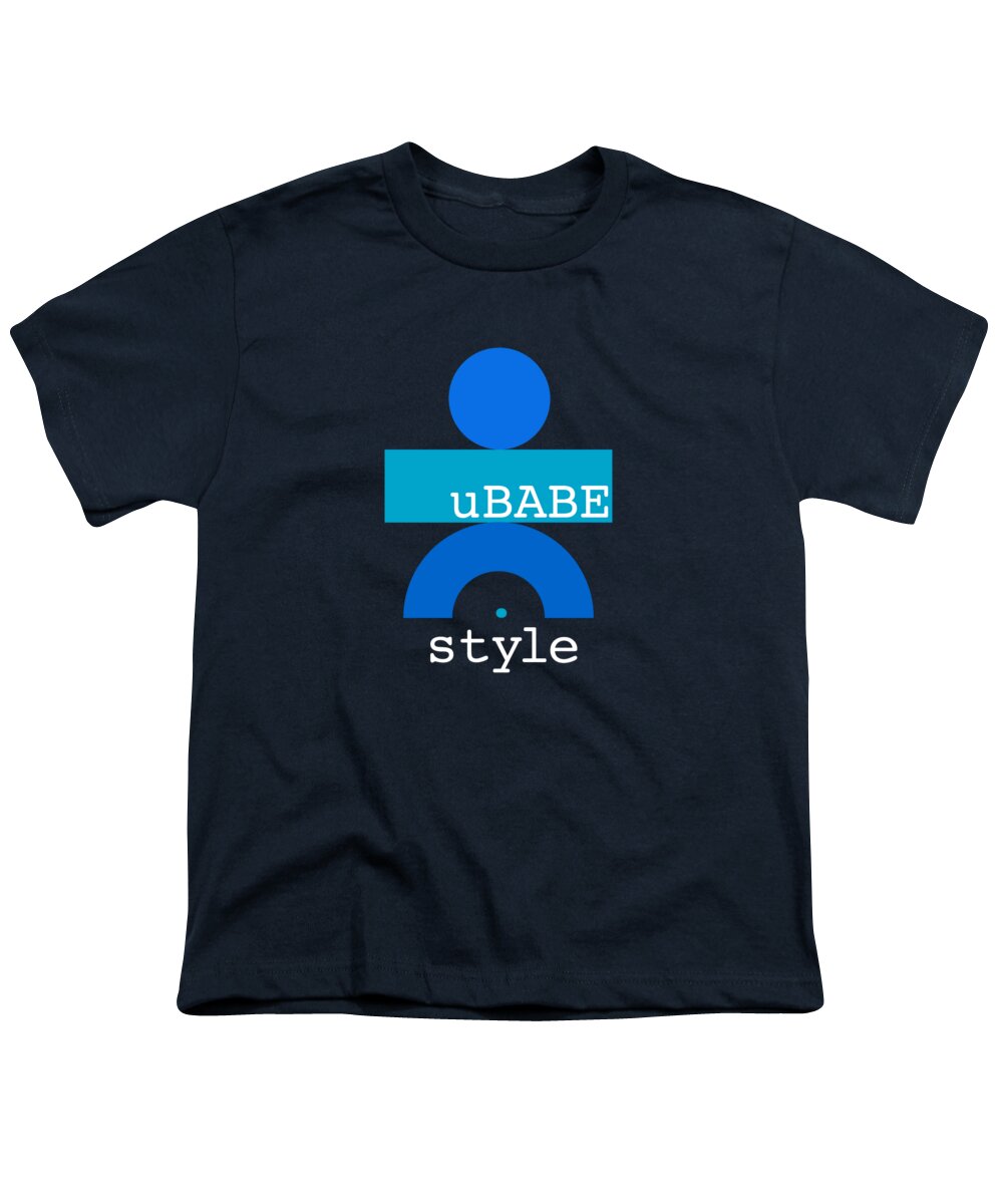 Ubabe Blues Youth T-Shirt featuring the digital art Blue Babe by Ubabe Style