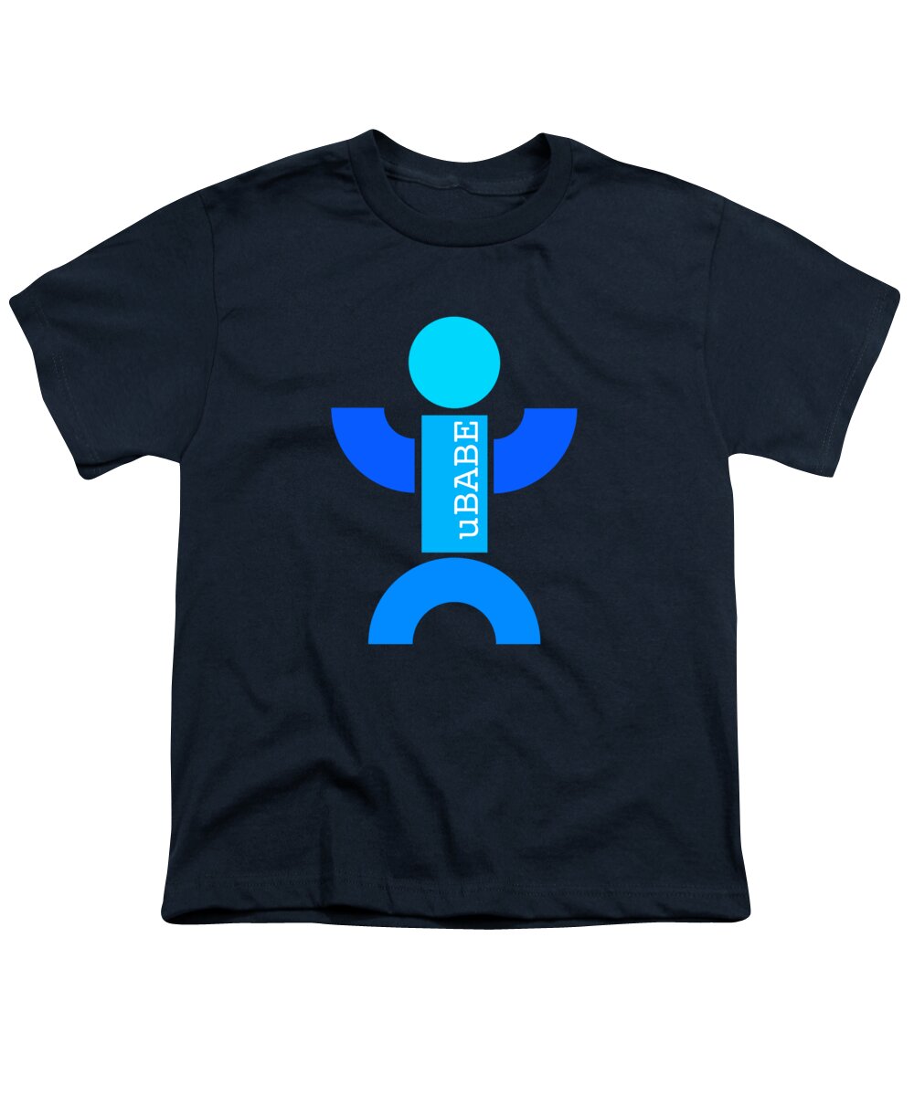 Ubabe Primitive Blue Youth T-Shirt featuring the digital art Blue by Ubabe Style