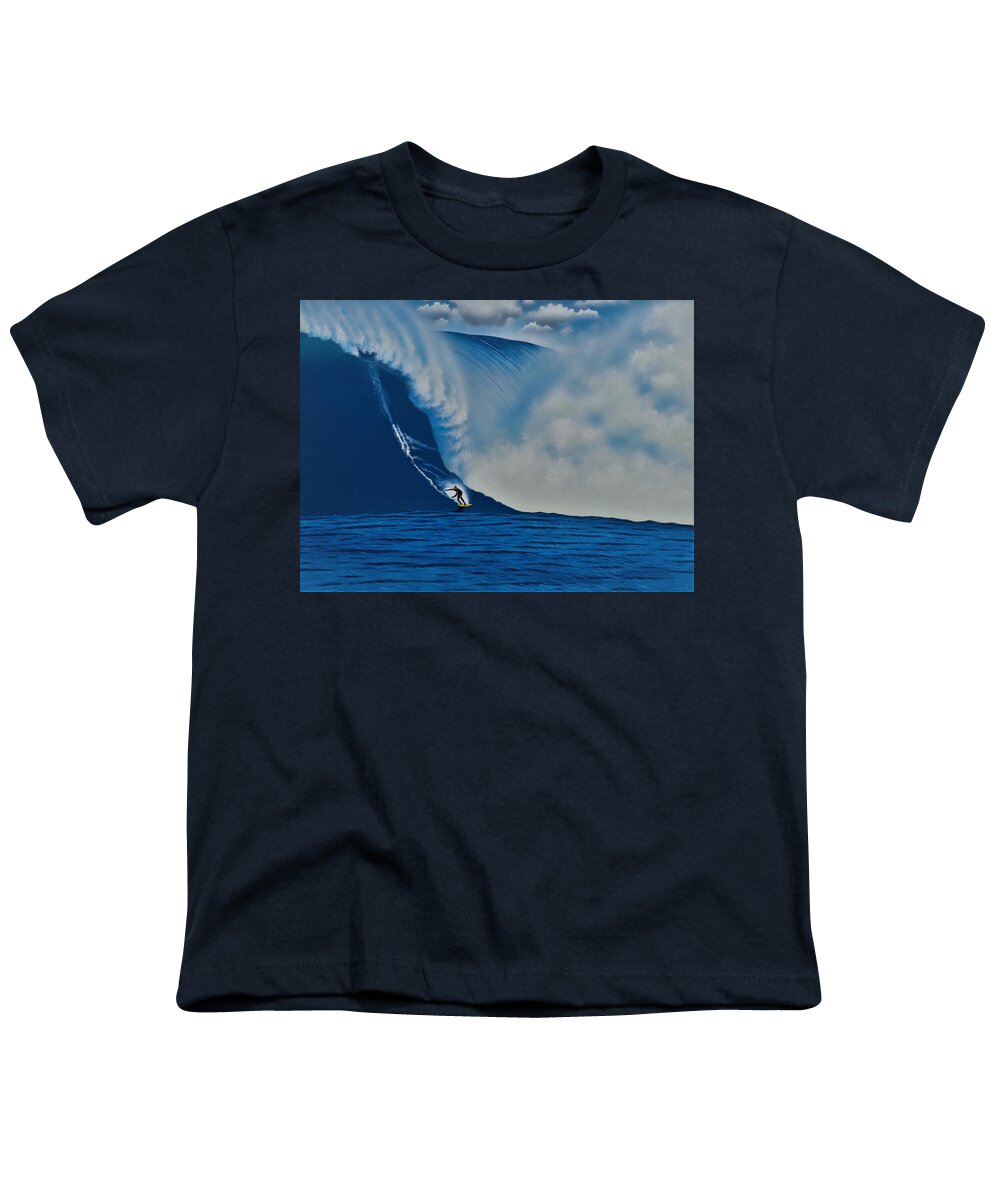 Surfing Youth T-Shirt featuring the painting Cortes Bank 2001 by John Kaelin