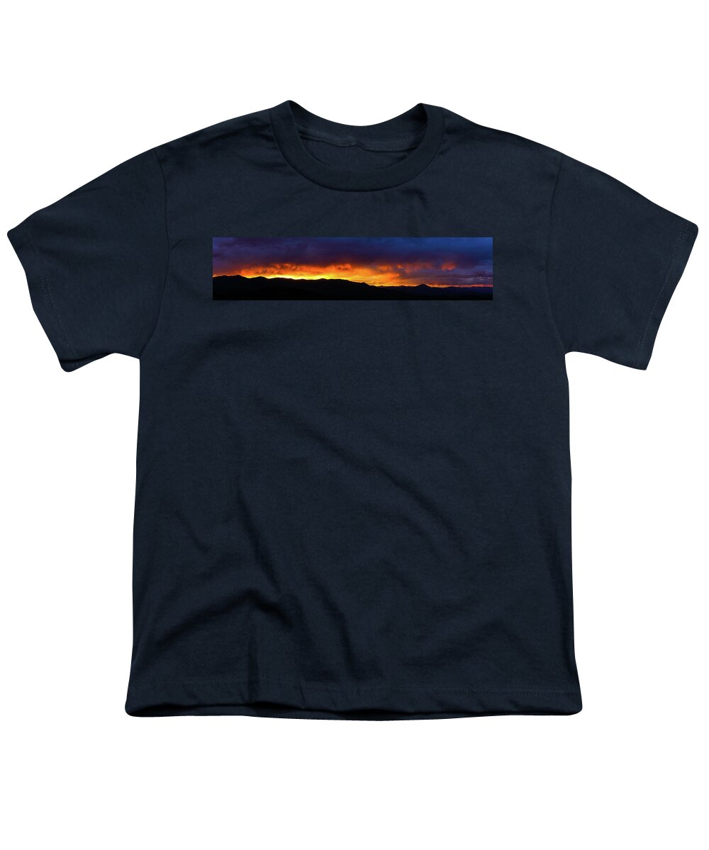 Idaho Youth T-Shirt featuring the photograph Craters of the Moon Idaho Sunset Panorama by Lawrence S Richardson Jr