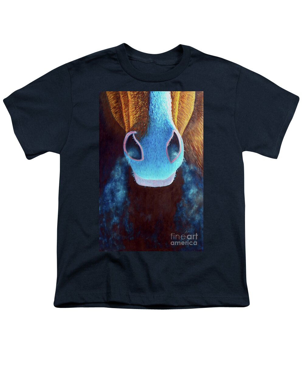 Horse Youth T-Shirt featuring the painting Daybreak by Brian Commerford
