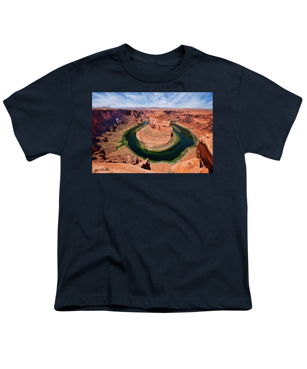 Arid Climate Youth T-Shirt featuring the photograph Horseshoe Bend on the Colorado River by Jeff Goulden