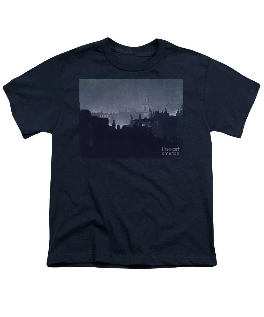 London Youth T-Shirt featuring the photograph London At Night, St Botolphs Church, City by Harold Burdekin